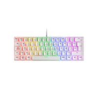 Mars Gaming MK60, Idioma Italiano, Teclado Gaming Mecánico 60% Ultraligero con Switch Marrón, Iluminación Rainbow RGB, Teclas Doble Inyección, Anti-Ghosting y Modo Juego, Multiplataforma, Blanco