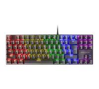 Mars Gaming MK80, Idioma Francés AZERTY, Teclado Gaming Mecánico TKL Compacto con Switch Azul, Iluminación Rainbow RGB, Teclas Doble Inyección, Modo Juego y Anti-Ghosting, Multiplataforma, Negro
