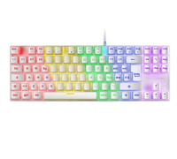 Mars Gaming MK80, Idioma Italiano, Teclado Gaming Mecánico TKL Compacto con Switch Marrón, Iluminación Rainbow RGB, Teclas Doble Inyección, Modo Juego y Anti-Ghosting, Multiplataforma, Blanco