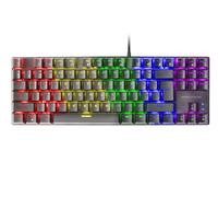 Mars Gaming MK80, Idioma US, Teclado Gaming Mecánico TKL Compacto con Switch Marrón, Iluminación Rainbow RGB, Teclas Doble Inyección, Modo Juego y Anti-Ghosting, Multiplataforma, Negro