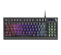 Mars Gaming MKREVO, Teclado Gaming TKL Compacto H-Mech con Pad Numérico, Iluminación Full RGB, Idioma Portugués