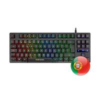 Mars Gaming MKTKL, teclado H-mecánico rojo RGB 8 efectos, antighosting, portugués