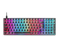 Mars Gaming MKULTRA, Idioma Francés AZERTY, Teclado Mecánico Gaming 96% Compacto, Teclas PBT Pudding, RGB Chroma, Switch OUTEMU SQ Marrón, USB-C, Software, Multiplataforma, Negro
