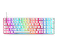 Mars Gaming MKULTRA, Teclado Mecánico Blanco RGB, Compacto 96%, Switch Outemu SQ Rojo, Portugués -US