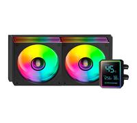 Mars Gaming ML-LCDPRO240 Refrigeración Líquida AIO 500W TDP, Pantalla LCD 2,8" Multimonitor, Bomba 4.ª Gen Opti-Chamber con Base de Cobre, 2× Ventiladores 120 mm ARGB Infinity Mirror, Negro