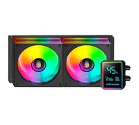 Mars Gaming ML-LCDPRO240 Refrigeración Líquida AIO 500W TDP, Pantalla LCD 2,8" Multimonitor, Bomba 4.ª Gen Opti-Chamber con Base de Cobre, 2× Ventiladores 120 mm ARGB Infinity Mirror, Negro