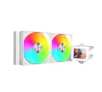 Mars Gaming ML-VISION240, Refrigeración Líquida AIO, TDP 500W, 2x Ventiladores ARGB con Núcleo de Cobre y Aluminio FDB, Pantalla LCD IPS 4:3 con Rotación 360° y Software, Multisocket Universal, Blanco