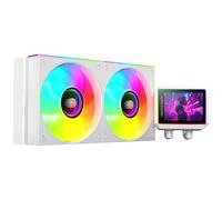 Mars Gaming ML-VISIONII240 Refrigeración Líquida AIO 500W TDP, Pantalla IPS 2,8" 360º, Bomba 4ª Gen Opti-Chamber con Base de Cobre y Microcanales, 2x Ventiladores 120mm ARGB Infinity Mirror, Blanco