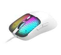 Mars Gaming MM-VIPER, Ratón Gaming Ultraligero 56g, RGB Chroma Personalizable, Sensor Óptico A825PRO, 12800 DPI y 1000Hz, Switches Mecánicos HUANO, Softwae Dedicado, Cable Trenzado USB-A/USB-C, Blanco