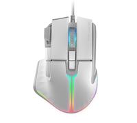 Mars Gaming MM-XT, Ratón Gaming RGB, Diseño Ergonómico con Reposa Pulgar, Sensor Óptico 12800DPI, 9 Botones Configurables, Switches Huano, Software de Control, Compatibilidad Multiplataforma, Blanco
