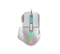 Mars Gaming MM-XT, Ratón Gaming RGB, Diseño Ergonómico con Reposa Pulgar, Sensor Óptico 12800DPI, 9 Botones Configurables, Switches Huano, Software de Control, Compatibilidad Multiplataforma, Blanco