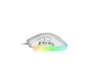 Mars Gaming MMEX Blanco, Ratón para juegos RGB, 32K DPI, Cable pluma, Interruptores ópticos