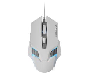 Mars Gaming MMM024 Ratón Gaming RGB Flow Sensor Óptico 4000 DPI Blanco