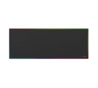 Mars Gaming MMP224, Alfombrilla Gaming XXL 880x330mm, Diseño de Bordes Rainbow, Base Antideslizante de Caucho Natural, Superficie Nanotextil de Alta Precisión, Alfombrilla de Ratón Flexible, Negro