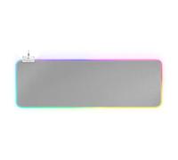 Mars Gaming MMPRGB2, Alfombrilla Gaming RGB XXL 800x300mm con HUB 2 Puertos USB 2.0, 12 Modos de Iluminación, Fibra Óptica, Nanotextil, Base Antideslizante, Blanco Plata