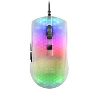 Mars Gaming Ratón Gaming MMR – Translúcido, ultraligero 58 g, 12800 DPI, Switches HUANO, RGB, Blanco