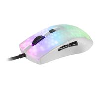 Mars Gaming - MMRW, Ratón Gaming RGB Chroma, Estructura Translúcida Ultra-ligera 58 g, 12800 DPI, Switches Mecánicos HUANO, Blan