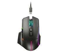 Mars Gaming MMW-VECTOR, ratón inalámbrico para juegos de tres modos, Bluetooth 5.4 + 2.4GPRO + cable USB-C, sensor óptico de 12000 DPI, interruptores HUANO, RGB Chroma, autonomía de hasta 70 h,