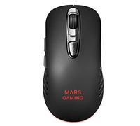Mars Gaming , MMW2, Ratón Gaming Inalámbrico, RGB Flow, 3200 dpi, Soft-Touch, Negro
