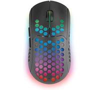Mars Gaming MMW3, Ratón Gaming Inalámbrico Ultraligero Hive, RGB Flow, Sensor 3200 dpi, Switches Mecánicos HUANO, Batería Recargable, 2.4G USB, Negro