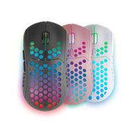 Mars Gaming MMW3, Ratón Gaming Inalámbrico, RGB Flow, Ultraligero 79g, 3200DPI, Ratón PC Negro, Rosa o Blanco