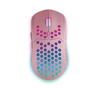 Mars Gaming MMW3, Ratón Gaming Inalámbrico Ultraligero Hive, RGB Flow, Sensor 3200 dpi, Switches Mecánicos HUANO, Batería Recargable, 2.4G USB, Rosa