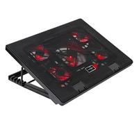Mars Gaming MNBC2, Base PC, 5 Ventiladores, LED Roja, 2 x USB 2.0, 17.35", Negro