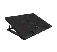 Mars Gaming MNBC2, Base PC, 5 Ventiladores, LED Roja, 2 x USB 2.0, 17.35", Negro