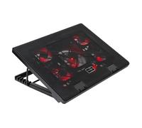 Mars Gaming MNBC2, Base PC, 5 Ventiladores, LED Roja, 2 x USB 2.0, 17.35", Negro
