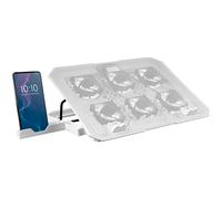 Mars Gaming - MNBC23, Base Refrigeradora y Stand 16”, 6 Ventiladores Controlables con LED Azul, Stand 6 Posiciones, So - MNBC23W