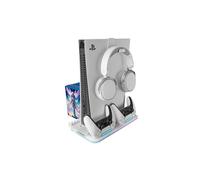Mars Gaming - MPS5-B2, Soporte RGB para PS5 Slim Estándar y Digital, 1x Ventilador, Cargador Doble de Mandos, Soporte PS5 con Il