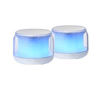 Mars Gaming MS-AURA, Altavoces Bluetooth 5.3, Chipset DSP Personalizado 15W, Iluminación RGB con Diseño ClearView 360º, Altavoces Compactos con Caja de Control de Volumen y RGB, Entrada AUX-IN, Blanco
