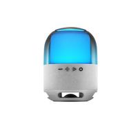 Mars Gaming MS-Flow, Altavoz Portátil Bluetooth 15W, Iluminación Orbilight RGB 360°, Sonido Potente con Driver DeepBass 57mm, Altavoz Gaming Compacto con Bluetooth 5.3 y MicroSD, Plata