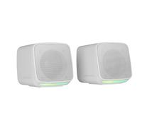 Mars Gaming MS-Pro, Altavoces Compactos 10W, Iluminación RGB Flow Dinámica, Altavoz PC con Caja de Control y Entrada Jack 3.5mm, Altavoces Gaming Compatibles con PC/Mac/Smartphone/Tablet, Blanco