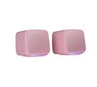 Mars Gaming MS-Pro, Altavoces Compactos 10W, Iluminación RGB Flow Dinámica, Altavoz PC con Caja de Control y Entrada Jack 3.5mm, Altavoces Gaming Compatibles con PC/Mac/Smartphone/Tablet, Rosa