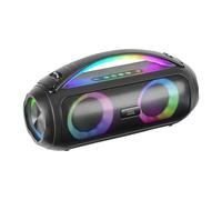 Mars Gaming MS-Pulse, Altavoz Bluetooth Portátil 50W RMS, Iluminación RGB, 2 Drivers Activos 93mm + 2 Drivers Pasivos Ultra-Bass, Función Manos Libres, USB/MicroSD/AUX/FM, Asa y Correa, Negro