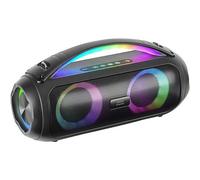 Mars Gaming MS-Pulse, Altavoz Bluetooth Portátil 50W RMS, Iluminación RGB, 2 Drivers Activos 93mm + 2 Drivers Pasivos Ultra-Bass, Función Manos Libres, USB/MicroSD/AUX/FM, Asa y Correa, Negro