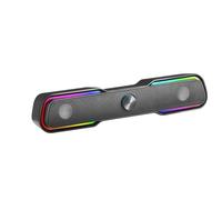 Mars Gaming MSBX, Barra de Sonido Gaming 10W, Iluminación RGB Dinámica, Procesador de Sonido DSP, Bluetooth 5.0 + Jack, Sonido Espacial Multi-Nivel, Negro