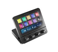 Mars Gaming MSD-Pro, Control Deck, 10 Teclas LCD y 4 Diales Personalizables, Pantalla Táctil Extendida Animada, Base Ajustable; Software de Control, Hub USB con 2X USB 3.0 + 1x USB-C, Negro