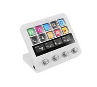 Mars Gaming MSD-Pro, Control Deck, 10 Teclas LCD y 4 Diales Personalizables, Pantalla Táctil Extendida Animada, Base Ajustable; Software de Control, Hub USB con 2X USB 3.0 + 1x USB-C, Blanco