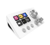 Mars Gaming MSD-Two, Control Deck Compacto, 6 Teclas LCD Personalizables + 3 Botones, 3 Ruedas Multifuncionales, Control Deck Slim Ergonómico, Software de Control y Plug-ins, Windows y MacOS, Blanco