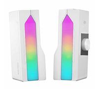 Mars Gaming MSDUO, Barra de Sonido + 2.0 Altavoces Gaming, RGB Mesh, Bluetooth 5.0 y Jack 3.5mm, Sonido DSP 15W, Blanco