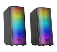 Mars Gaming MSRGB2, Altavoces Bluetooth 5.3 15W, Procesador de Sonido DSP, Iluminación RGB Dinámica, Frontal Total Mesh, Altavoces Compactos con Caja de Control, Entrada Jack de 3.5mm y USB, Blanco