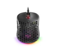 Mars Gaming MM55 Negro, Ratón Gaming RGB Chroma, Ultra-Ligero 55g, 12800 dpi, Switches Mecánicos Programables HUANO