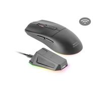 Mars Gaming MM-T3, Ratón Inalámbrico Ligero, Bluetooth 5.0 + 2.4GHz + Cable, Sensor Óptico PIXART PAW3104PRO 14400 dpi, Base de Carga Magnética RGB, Switches Huano, Software de Control, Blanco