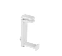 Mars Gaming MHH2, Soporte para Auriculares Dual con Pinza, Instalación Bajo o sobre Mesa, Rotación 360º, Tamaño Ajustable, Sujeción Firme y Almohadillas Protectores, Blanco