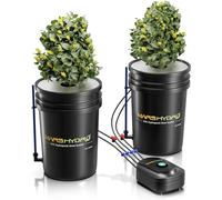 Mars Hydro DWC Sistema de Cultivo Hidropónico de 5 Galones de Agua Profunda con Bomba de Aire de 8W, Manguera de Aire Multiusos, Piedra de Aire, 2 Cubos y Kit de Goteo Superior