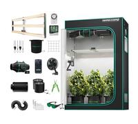 MARS HYDRO FC4000 - Kit de carpa de cultivo LED Samsung 301H EVO de espectro completo con intensidad variable para hidropónicos 1680D, 120 x 60 x 180 cm