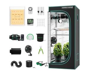 MARS HYDRO TS600 Indoor Cultivo Kit Completo,TS600 100W led Cultivo Completo Specturm,60x60x140cm Grow Tent, Juego Completo de Luces led para Cultivo con 4" Mejorado Ventilador en línea Filtro Kit