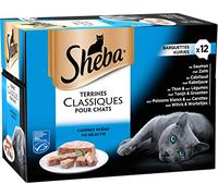 Mars Sheba Terrines Classiques - Barquettes pour Chat Adulte, Coffret océan, 72 barquettes de 85g